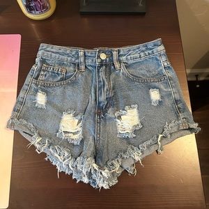 Short Length SHEIN Mid Wash Jean Shorts